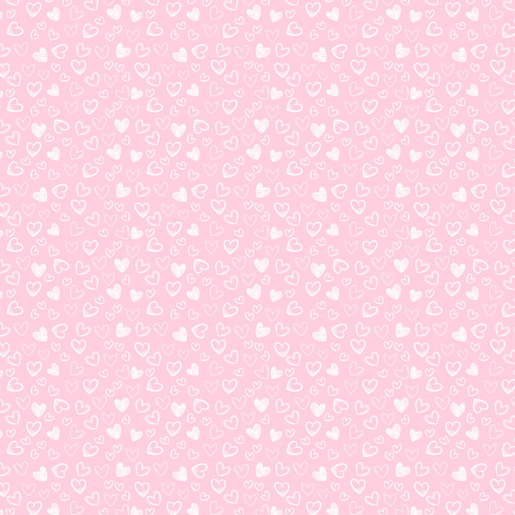 TECIDO TRICOLINE ESTAMPA CORAÇÕES - ROSA CLARO