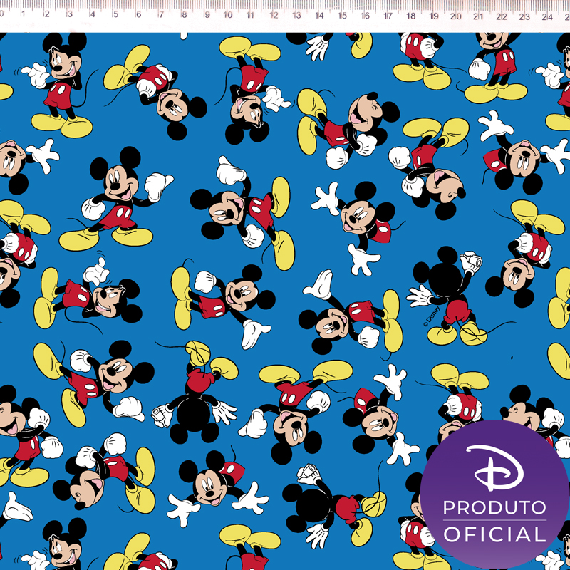 TECIDO TRICOLINE EST DISNEY- MICKEY 100% ALGODÃO Larg.1,50m