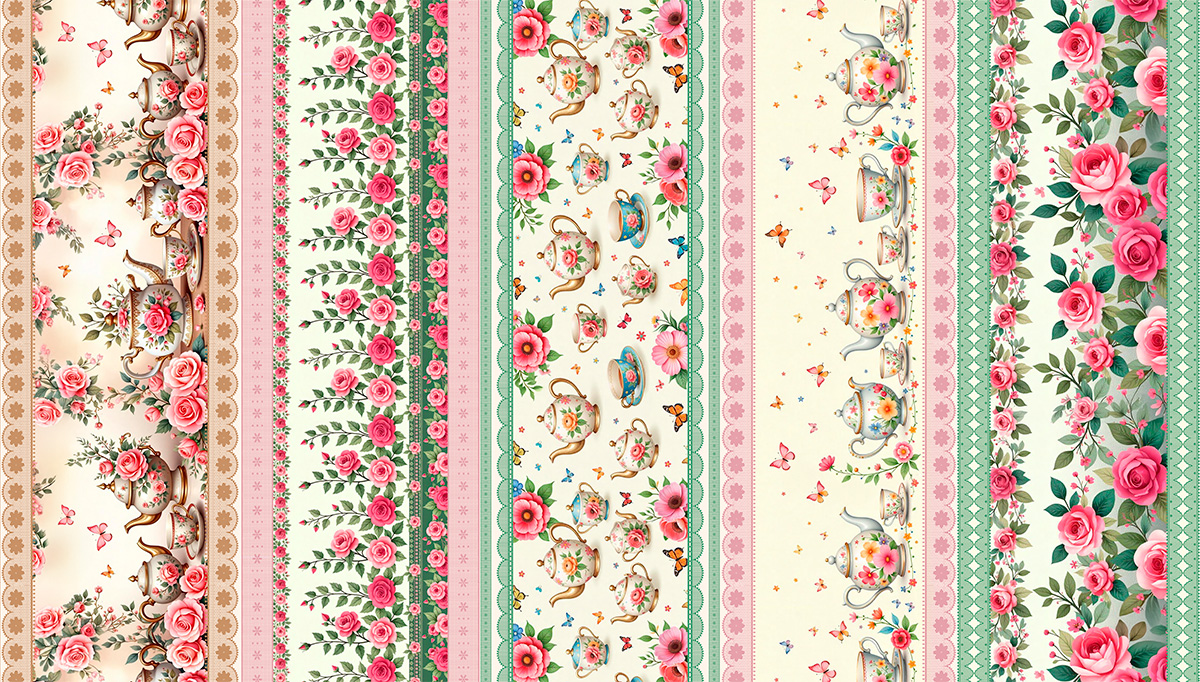 Tricoline Bahamas BARRADO FLORES 100% Algodao Des 9050 L 1,50m V298