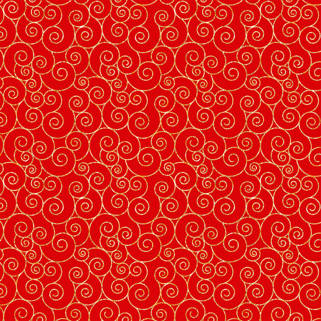 TRICOLINE ESTAMPA NATAL ARABESCO VERMELHO 100% Algodão L 1,5m