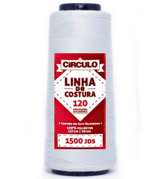 LINHA POLIESTER COSTURA 1500J - COR 302 CINZA CLARO