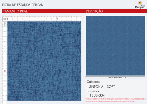TRICOLINE TEXTURA AZUL ANTIGO SOFT 100% ALGODÃO Larg. 1,50m