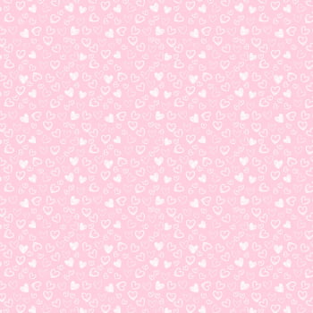 TECIDO TRICOLINE ESTAMPA CORAÇÕES - ROSA CLARO