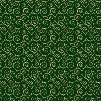 TRICOLINE NATAL VERDE ARABESCO DOURADO 100% ALGODÃO L 1,5m