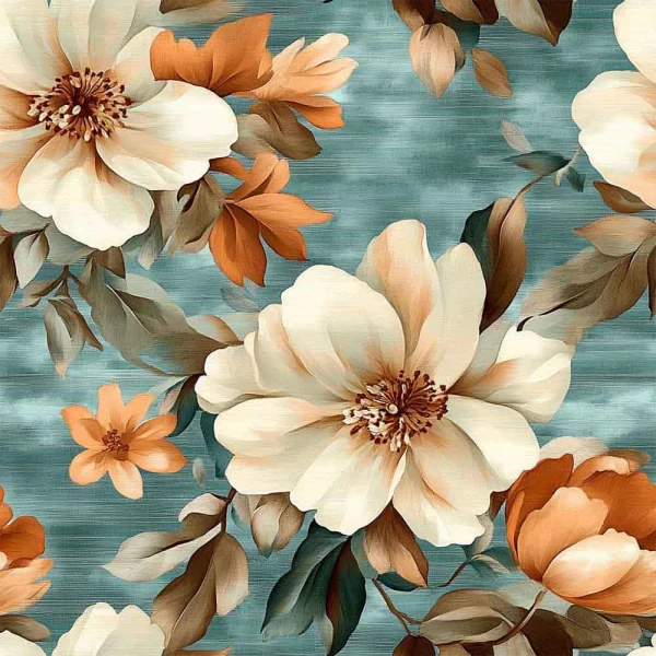 TRICOL. DIGITAL 100% ALGODAO - COLECAO SUNSET FLOR GRANDE GRAY 96602/001D