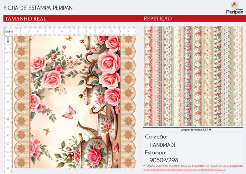 Tricoline Bahamas BARRADO FLORES 100% Algodao Des 9050 L 1,50m V298 Tricoline Bahamas BARRADO FLORES 100% Algodao Des 9050 L 1,50m V298