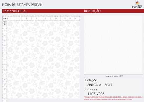 Tricoline Bahamas FLORAL BRANCO 100% Algodao Des 1407 L 1,50m V203