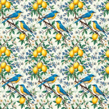 Tricoline Bahamas LIMÃO E PASSAROS 100% Algodao Des 9050 L 1,50m V313 Tricoline Bahamas LIMÃO E PASSAROS 100% Algodao Des 9050 L 1,50m V313