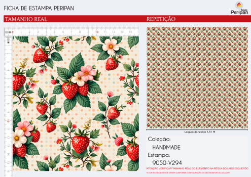 Tricoline Bahamas MORANGOS 100% Algodao Des 9050 L 1,50m V294 Tricoline Bahamas MORANGOS 100% Algodao Des 9050 L 1,50m V294