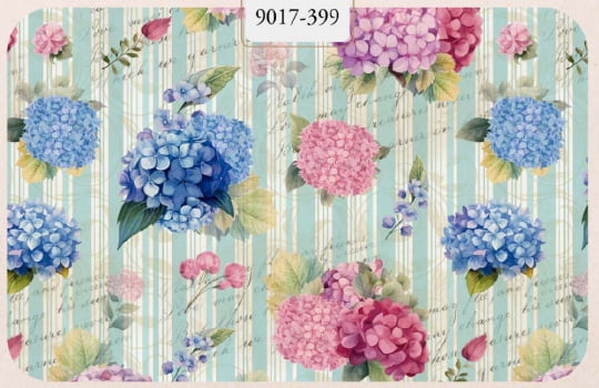 Tricoline Digital HORTENSIAS 100% Algodao Des 9017 L 1,50m E399