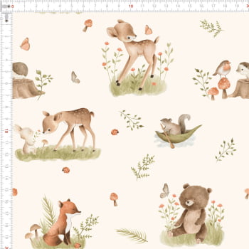 TRICOLINE ESTAMPA FLORESTA 100% Algodao Des 8094 L 1,50m V001