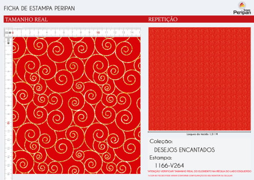 TRICOLINE ESTAMPA NATAL ARABESCO VERMELHO 100% Algodão L 1,5m