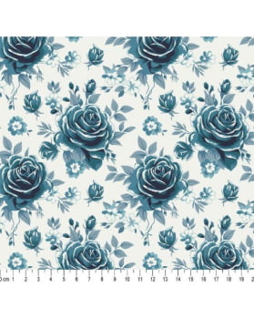 EST. FLORAL NICE AZUL 7382 L.150 100% ALGODAO