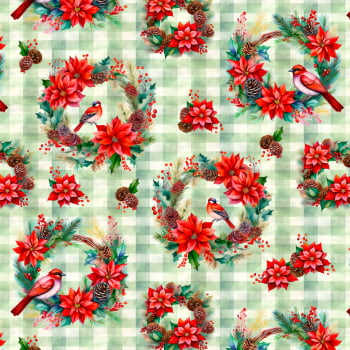 Tricoline Digital  GUIRLANDA COM PASSARO 100% Algodao Des 9001 L 1,50m E219