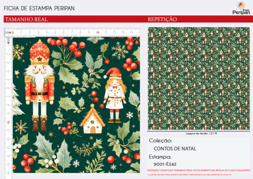 Tricoline Digital QUEBRA NOZES 100% Algodao Des 9001 L 1,50m E242